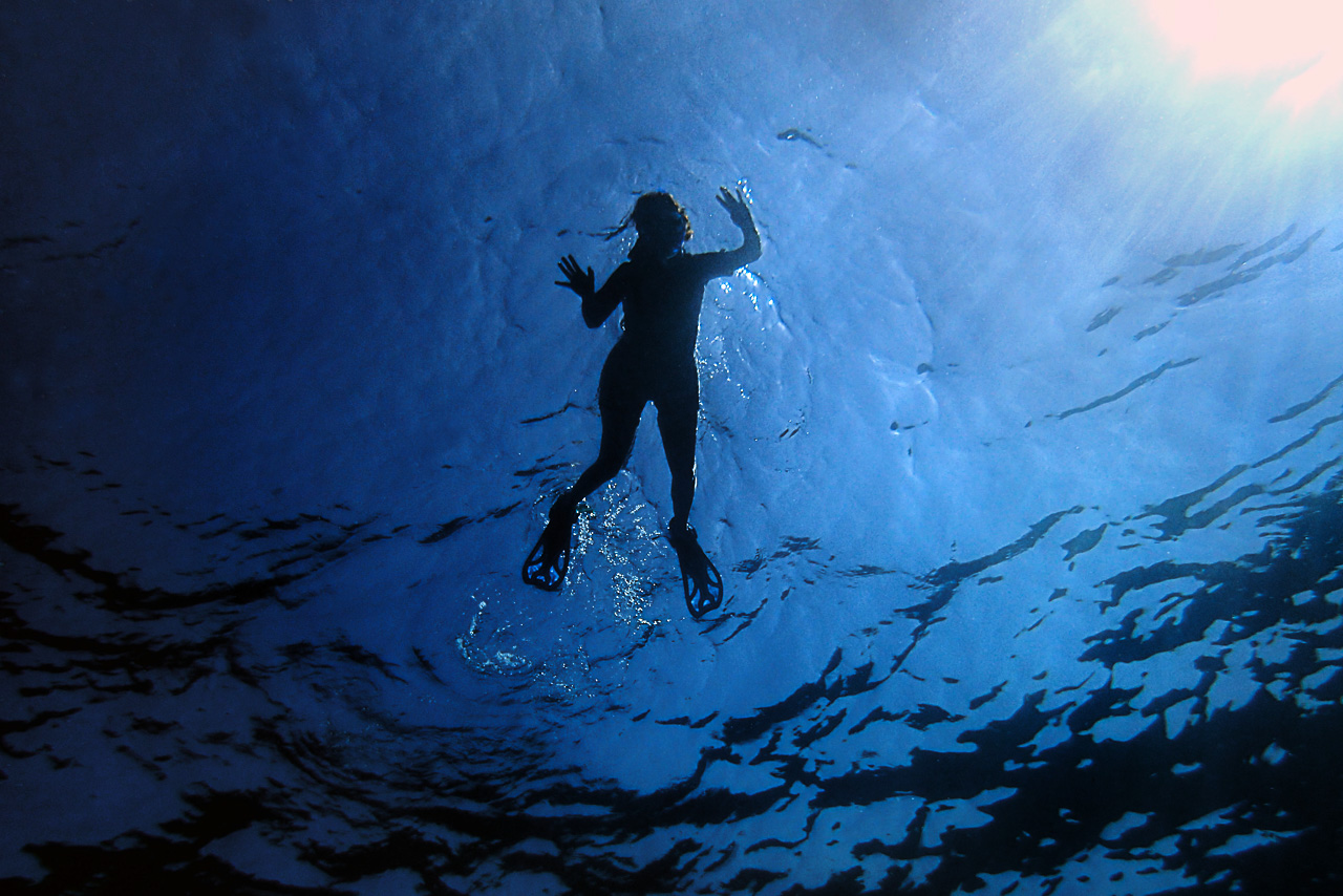 Buceadora en la zona de Arch